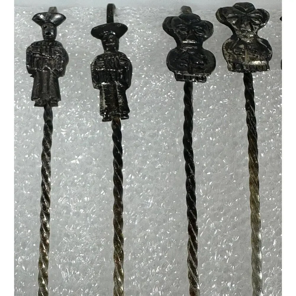 Vintage 27 Hors D'oeuvres Appetizer Forks Asian Mayan Spanish Figures Cocktails‎